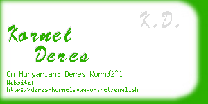 kornel deres business card